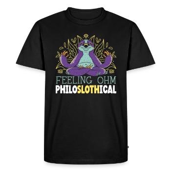 Feeling Philoslothical Fitness Yoga Meditate Sloth - Men's Premium Organic T-Shirt - black - Front - Nico (187cm)