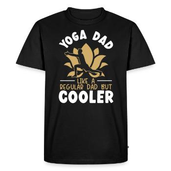 Je suis un papa de yoga comme un papa régulalr mais plus cool - T-shirt Premium bio Homme - noir - Devant - Nico (187cm)