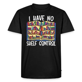 Je n’ai pas de contrôle d’étagère Bookworm Book Bibliophile - T-shirt Premium bio Homme - noir - Devant - Nico (187cm)