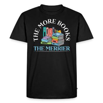 Le plus de livres L’amateur de livres Plus joyeux - T-shirt Premium bio Homme - noir - Devant - Nico (187cm)