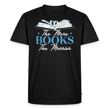 Le plus de livres L’amateur de livres Plus joyeux - T-shirt Premium bio Homme - noir - Devant - Nico (187cm)