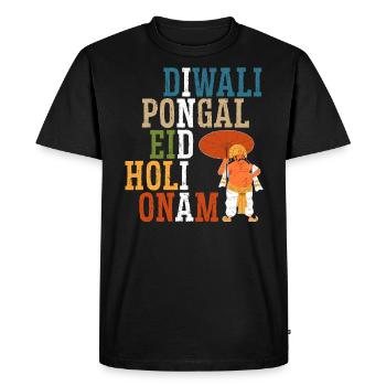 Onam Festival Inde Vacances Indien Kerala - T-shirt Premium bio Homme - noir - Devant - Nico (187cm)