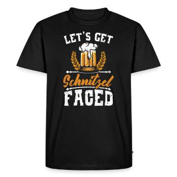 Obtenons Schnitzel Face Buveur de bière - T-shirt Premium bio Homme - noir - Devant - Nico (187cm)