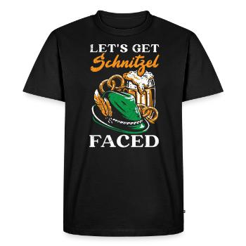 Obtenons Schnitzel Face Buveur de bière - T-shirt Premium bio Homme - noir - Devant - Nico (187cm)