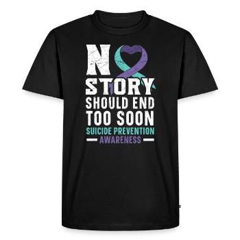 No Story Should End Too Soon Suicide Prevention - Men's Premium Organic T-Shirt - black - Front - Nico (187cm)