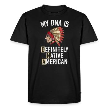 Definitely Native American USA Indigenous America - Men's Premium Organic T-Shirt - black - Front - Nico (187cm)