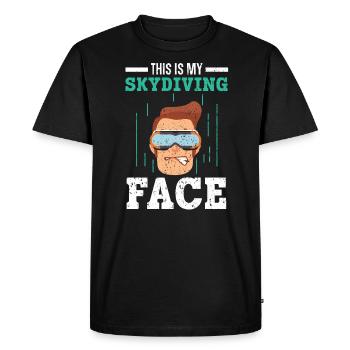Mon visage de parachutisme Parachutisme Parachutiste - T-shirt Premium bio Homme - noir - Devant - Nico (187cm)