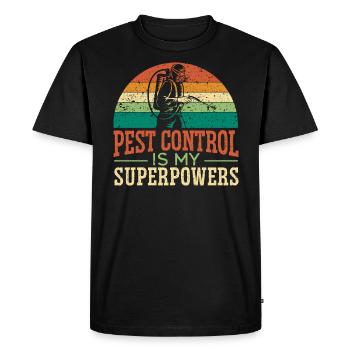 Schädlingsbekämpfung ist mein Supowerpower-Kammerjäger - Männer Premium Bio T-Shirt - Schwarz - Vorne - Nico (187cm)