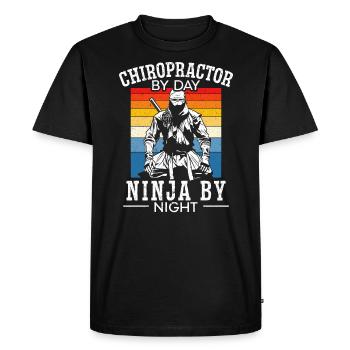 Chiropraticien par jour Ninja par nuit Chiro Squad - T-shirt Premium bio Homme - noir - Devant - Nico (187cm)