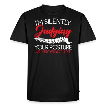 Je juge silencieusement votre chiropraticien de posture - T-shirt Premium bio Homme - noir - Devant - Nico (187cm)