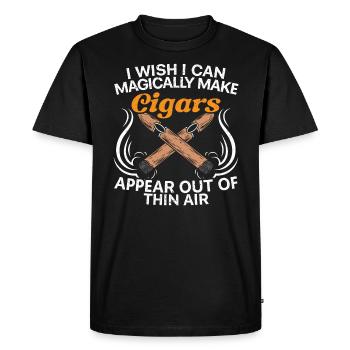 I Wish I Can Magically Make Cigars Appear - Men's Premium Organic T-Shirt - black - Front - Nico (187cm)