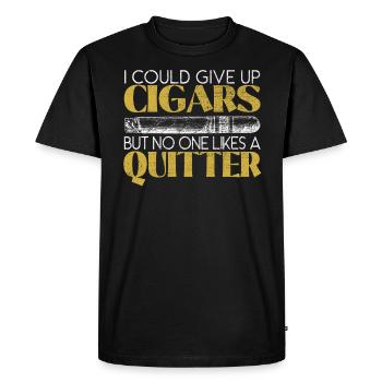 I Could Give Up Cigars But No One Like A Quitter - Men's Premium Organic T-Shirt - black - Front - Nico (187cm)