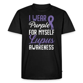 Je porte du violet pour moi-même Lupus Awareness Disease - T-shirt Premium bio Homme - noir - Devant - Nico (187cm)