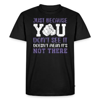 Sensibilisation au lupus Purple Ribbon Maladie auto-immune - T-shirt Premium bio Homme - noir - Devant - Nico (187cm)