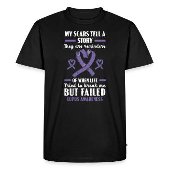 Sensibilisation au lupus Purple Ribbon Maladie auto-immune - T-shirt Premium bio Homme - noir - Devant - Nico (187cm)