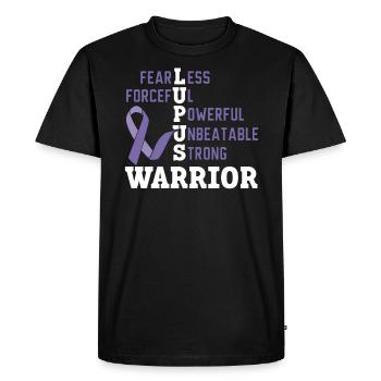 Sensibilisation au lupus Purple Ribbon Maladie auto-immune - T-shirt Premium bio Homme - noir - Devant - Nico (187cm)