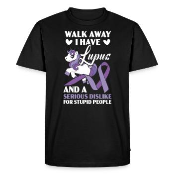 Walk Away I Have Lupus Unicorn Lupus Awareness - Men's Premium Organic T-Shirt - black - Front - Nico (187cm)