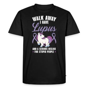 Walk Away I Have Lupus Unicorn Lupus Awareness - Men's Premium Organic T-Shirt - black - Front - Nico (187cm)
