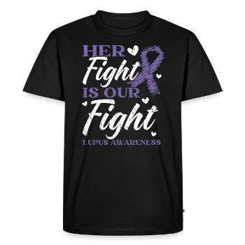 Her Fight Is Our Fight Lupus Awareness Support - Men's Premium Organic T-Shirt - black - Front - Nico (187cm)