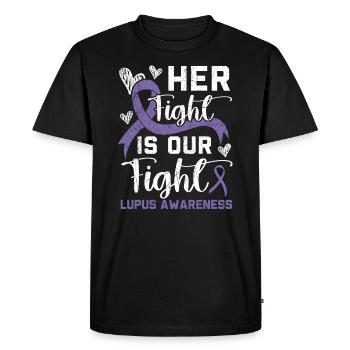 Her Fight Is Our Fight Lupus Awareness Support - Men's Premium Organic T-Shirt - black - Front - Nico (187cm)