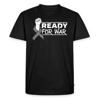 Prêt pour la guerre Cancer Guerrier Cancer Carcinoïde - T-shirt Premium bio Homme - noir - Devant - Nico (187cm)