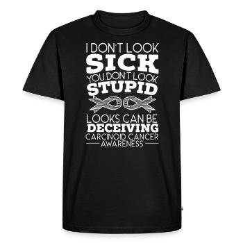 Zebra Stripes Karzinoid Krebs Aufklärung Unterstützung - Männer Premium Bio T-Shirt - Schwarz - Vorne - Nico (187cm)
