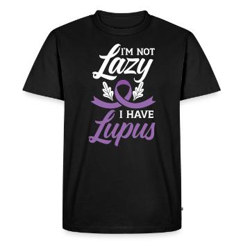 Je ne suis pas paresseux, j’ai une conscience du lupus Lupus Warrior - T-shirt Premium bio Homme - noir - Devant - Nico (187cm)