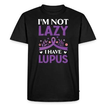 Je ne suis pas paresseux, j’ai une conscience du lupus Lupus Warrior - T-shirt Premium bio Homme - noir - Devant - Nico (187cm)