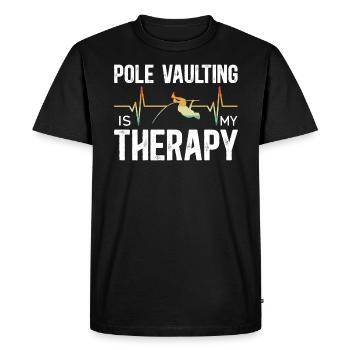 Pole Vaulting Is My Therapy Pole Vaulter - Men's Premium Organic T-Shirt - black - Front - Nico (187cm)