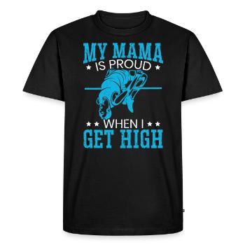 My Mama Is Proud When I Get High Pole Vaulting - Men's Premium Organic T-Shirt - black - Front - Nico (187cm)