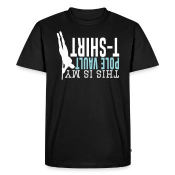 Saut à la perche Saut à la perche C’est mon saut à la perche - T-shirt Premium bio Homme - noir - Devant - Nico (187cm)
