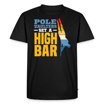 Pole Vaulters Set A High Bar Pole Vaulting - Men's Premium Organic T-Shirt - black - Front - Nico (187cm)
