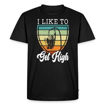 I Like To Get High Track And Field Pole Vault - Men's Premium Organic T-Shirt - black - Front - Nico (187cm)