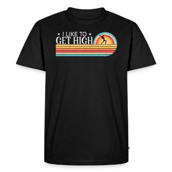 I Like To Get High Track And Field Pole Vault - Men's Premium Organic T-Shirt - black - Front - Nico (187cm)