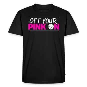 Obtenez votre joueur de volleyball Pink On Breast Cancer - T-shirt Premium bio Homme - noir - Devant - Nico (187cm)