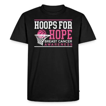 Hoops For Hope Joueuse de basketball Cancer du sein - T-shirt Premium bio Homme - noir - Devant - Nico (187cm)