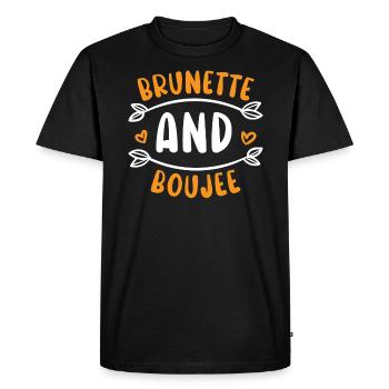 Brunette Et Boujee Cheveux Brun Mode Blonde - T-shirt Premium bio Homme - noir - Devant - Nico (187cm)