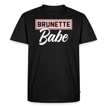 Brunette Babe Cheveux Brun Mode Cheveux Blonds - T-shirt Premium bio Homme - noir - Devant - Nico (187cm)