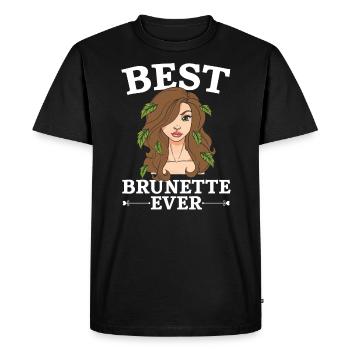 Meilleure brune jamais cheveux bruns mode cheveux blonds - T-shirt Premium bio Homme - noir - Devant - Nico (187cm)