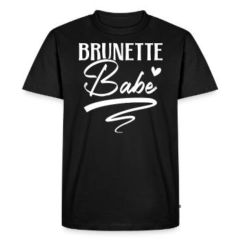 Brunette Babe Cheveux Brun Mode Cheveux Blonds - T-shirt Premium bio Homme - noir - Devant - Nico (187cm)