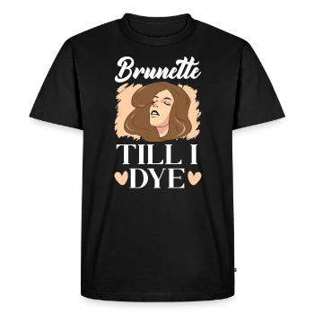 Brunette jusqu’à ce que je teigne les cheveux bruns Mode Blonde - T-shirt Premium bio Homme - noir - Devant - Nico (187cm)