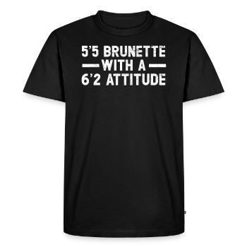 5'5 Brunette avec une attitude 6'2 cheveux blonds - T-shirt Premium bio Homme - noir - Devant - Nico (187cm)