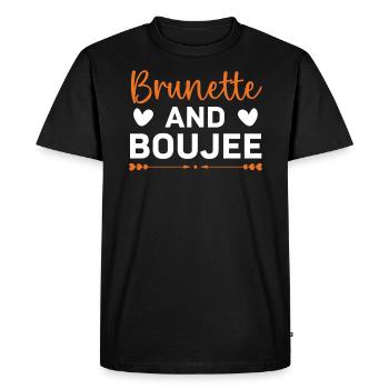Brunette Et Boujee Cheveux Brun Mode Blonde - T-shirt Premium bio Homme - noir - Devant - Nico (187cm)
