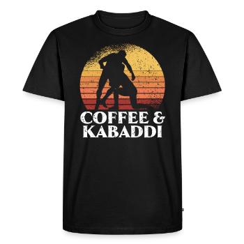 Coffee And Kabaddi Indian Game Raider Caffeine - Men's Premium Organic T-Shirt - black - Front - Nico (187cm)