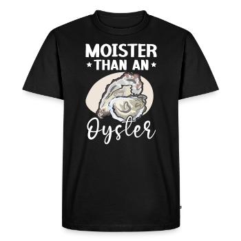 Plus humide qu’un animal mollusque coquillage d’huître - T-shirt Premium bio Homme - noir - Devant - Nico (187cm)