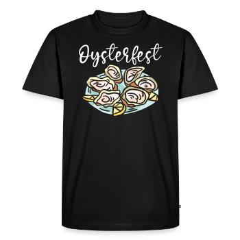 Oysterfest Fruits de mer Coquillage Mollusque Huître animale - T-shirt Premium bio Homme - noir - Devant - Nico (187cm)