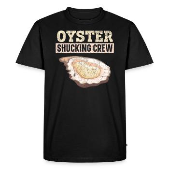Oyster Shucking Crew Fruits de mer Mollusque coquillage - T-shirt Premium bio Homme - noir - Devant - Nico (187cm)