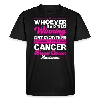 Soutien au cancer du sein Sensibilisation au cancer du sein - T-shirt Premium bio Homme - noir - Devant - Nico (187cm)