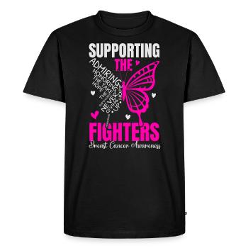 Supporting The Fighters Breast Cancer Awareness - Men's Premium Organic T-Shirt - black - Front - Nico (187cm)