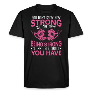Guerrier du cancer du sein Sensibilisation au cancer du sein - T-shirt Premium bio Homme - noir - Devant - Nico (187cm)